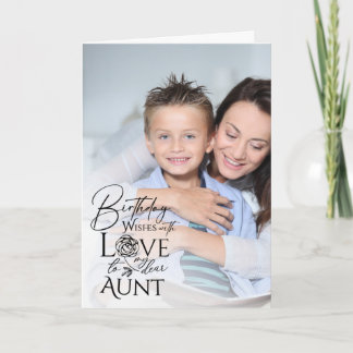 Minimalist Birthday Typography Photo frame Aunt Karte