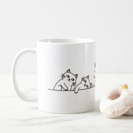 Minimalist Black and White Cat Lover Coffee Cup Kaffeetasse