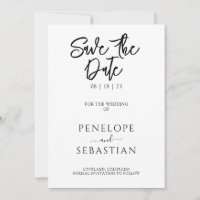 Minimalist black and white Modern Monogram Wedding