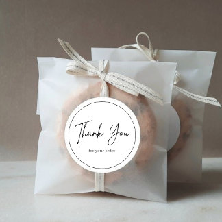 Minimalist Black and White Thank You Favor Runder Aufkleber