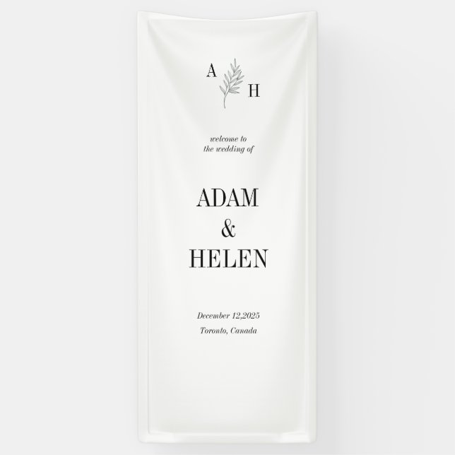 Minimalist Black and White Wedding Welcome Banner (Vertikal)