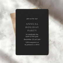 Minimalist Black Annual Holiday Party