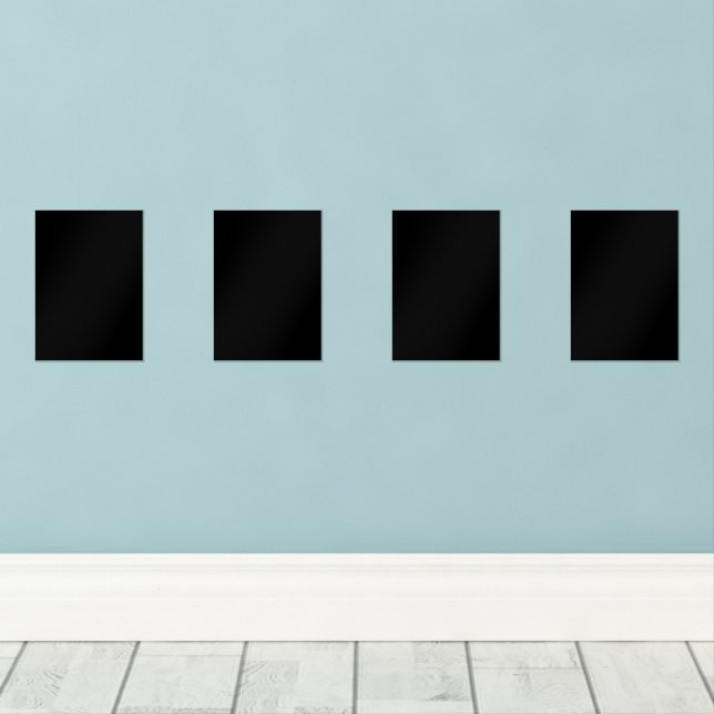 Minimalist Black Cat Silhouette  Bilderwand Sets (Holzboden)