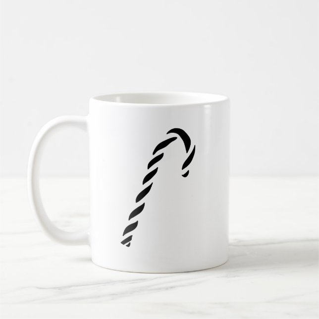 Minimalist Black Christmas Candy cane Kaffeetasse (Links)