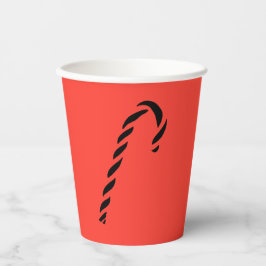 Minimalist Black Christmas Candy cane Pappbecher