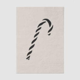 Minimalist Black Christmas Candy cane Seidenpapier