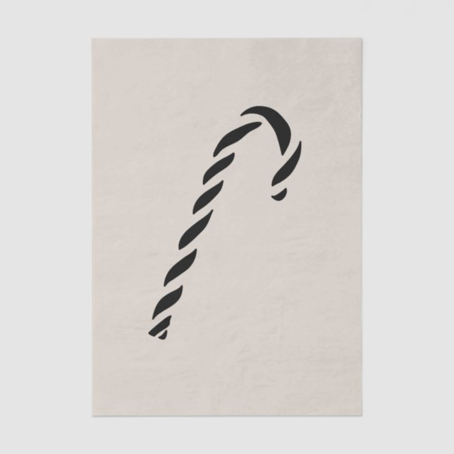 Minimalist Black Christmas Candy cane Seidenpapier (Vorderseite)