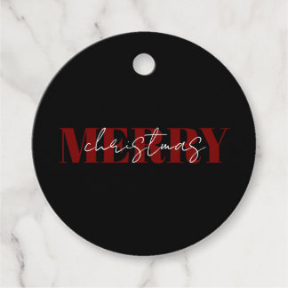 Minimalist Black Christmas Gift Tag Geschenkanhänger