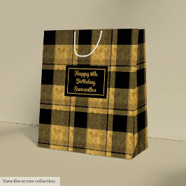 Minimalist Black Gold Glitter Wedding Gift Bag Mittlere Geschenktüte