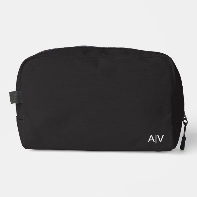 Minimalist Black Monogram Waschbeutel (Vorderseite)