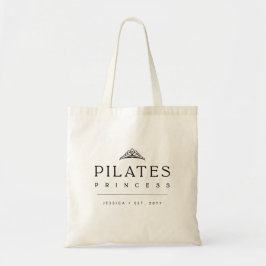 Minimalist Black Personalized Pilates Princess Tragetasche