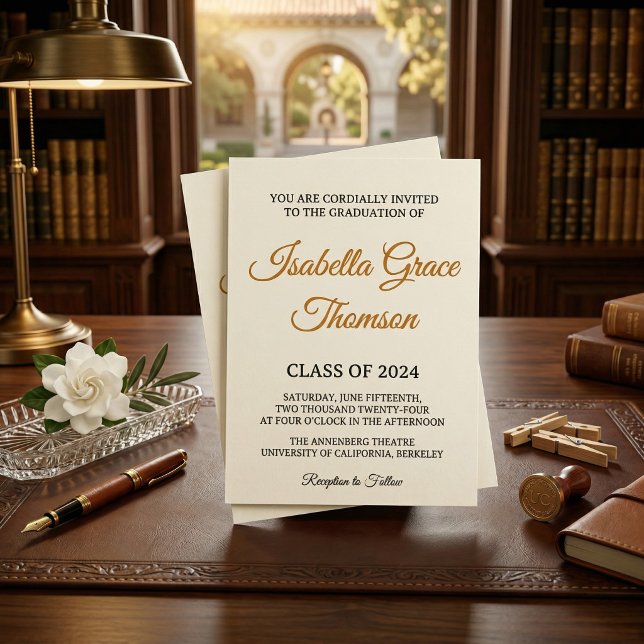 Minimalist Black Serif Typography Class of 2026 Einladung (Minimalist Black Serif Typography Class of 2026 Invitation)