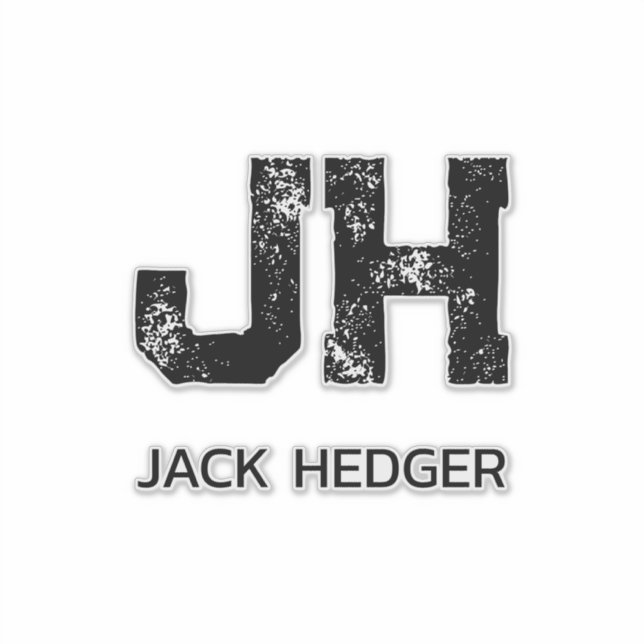 MINIMALIST BLACK TWO LETTER MONOGRAM NAME CLEAR AUFKLEBER (Vorderseite)