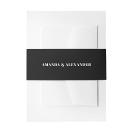 Minimalist Black Wedding | Elegant Typography Einladungsbanderole