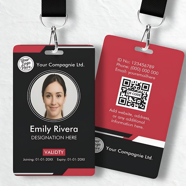 Minimalist Black White Corporate Employee ID Badge Ausweis (Minimalist Black White Corporate Employee ID Badge)
