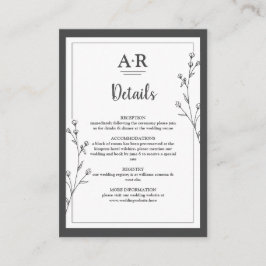 Minimalist Black & White Enclosure Card Begleitkarte