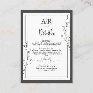 Minimalist Black & White Enclosure Card Begleitkarte