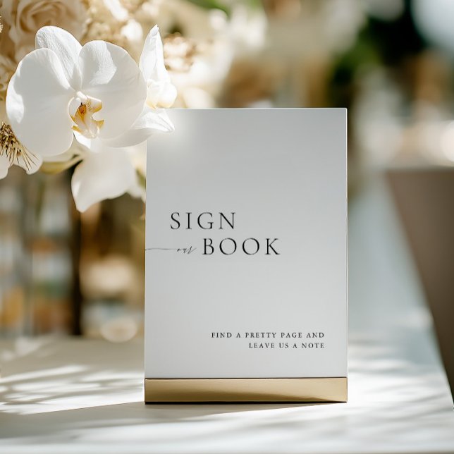 Minimalist Black & White Guest Book Sign Einladung (Minimalist Black & White Guest Book Sign)