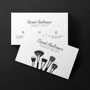 Minimalist Black, White Makeup Artist Wimpern Auge Visitenkarte