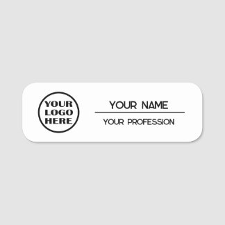 Minimalist Black & White Professional NameTag Logo Namensschild