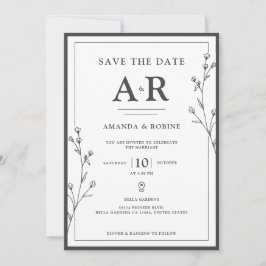 Minimalist Black & White Save The Date