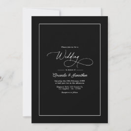 Minimalist Black & White Timeless Wedding QR Code Einladung