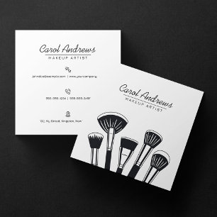 Minimalist Black, White Visagist Wimpern Augenbrau Quadratische Visitenkarte