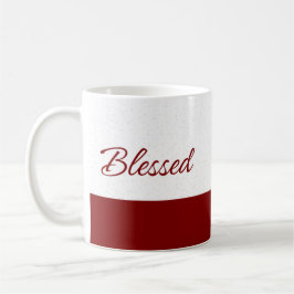 Minimalist Blessed Burgundy Script Art Kaffeetasse