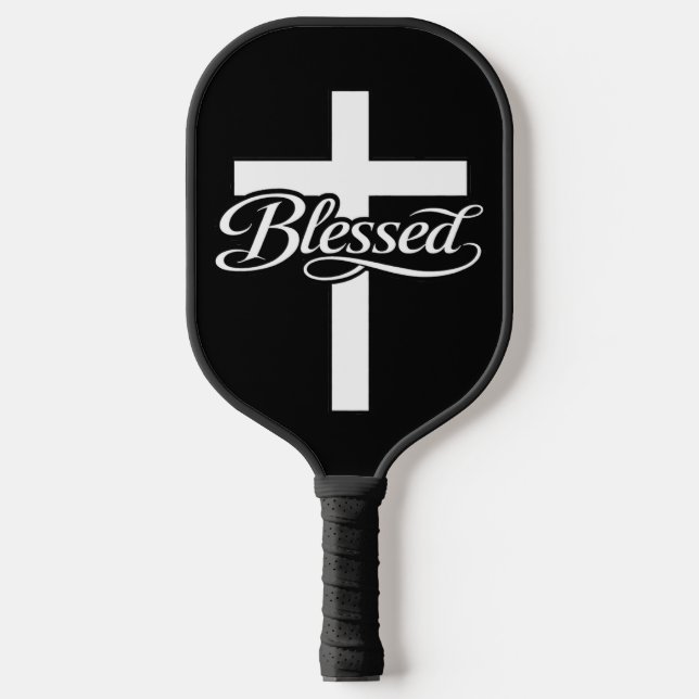 Minimalist Blessed Cross Christian Faith Design Pickleball Schläger (Vorderseite)