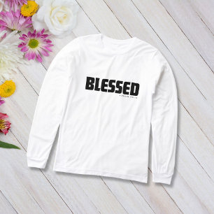 Minimalist BLESSED Psalm 119:1 Christlicher Glaub Tri-Blend Shirt