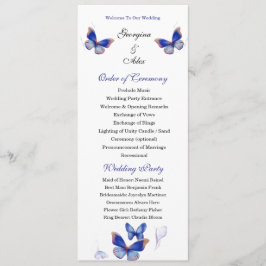 Minimalist Blue Editable Photo Wedding Program Programm