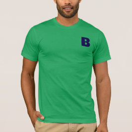 Minimalist Blue Monogram Modern Green T-Shirt