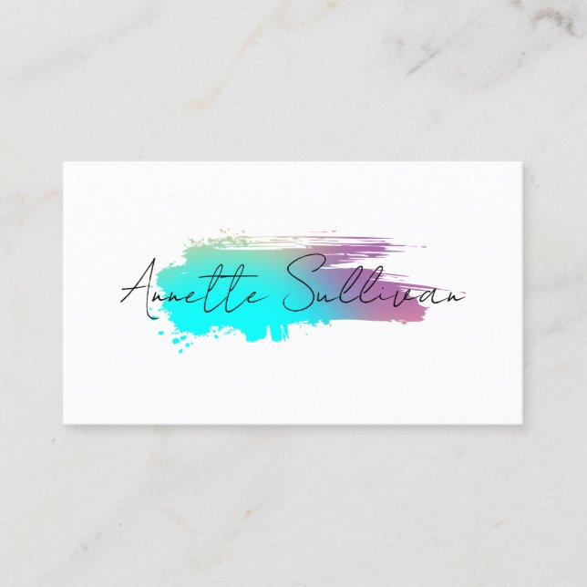 Minimalist blue purple stroke white Business Card Visitenkarte (Vorderseite)