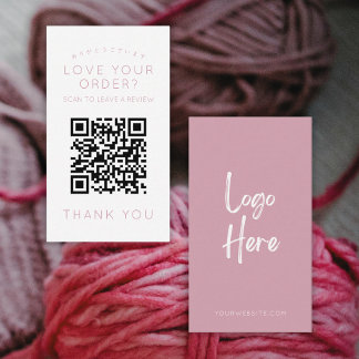 Minimalist Blush Pink Logo QR-Code Hinterlasse ein Visitenkarte