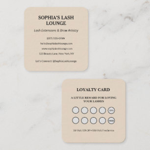 Minimalist Blush Salon Treueprogramm Geschäft Quadratische Visitenkarte