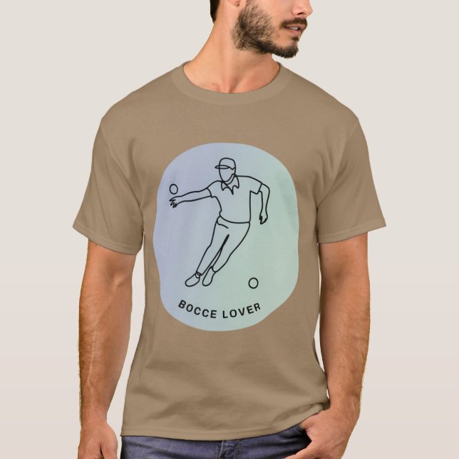 Minimalist Bocce Lover Elegant Single Line Art Pla T-Shirt (Vorderseite)