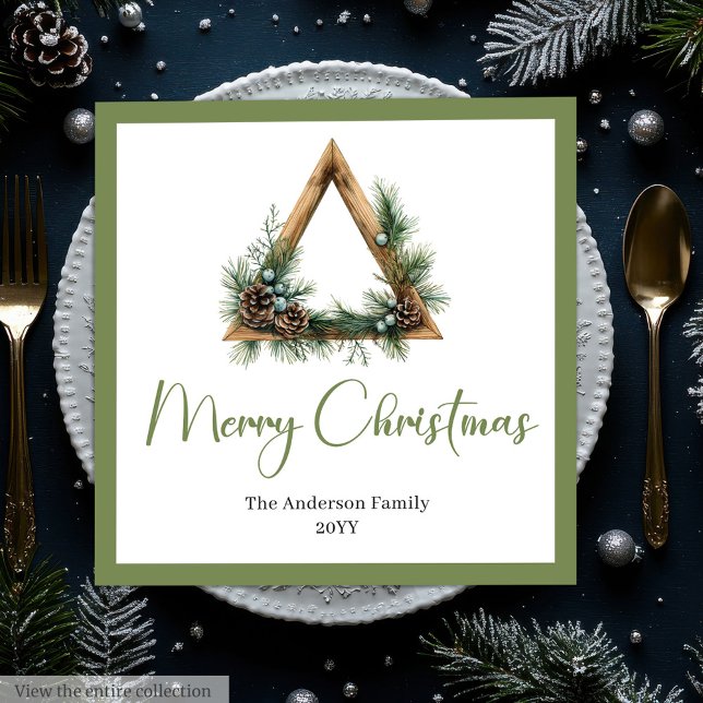 Minimalist Bohemian Botanical Holiday Napkins Serviette (Minimalist Bohemian Botanical Holiday Napkins)