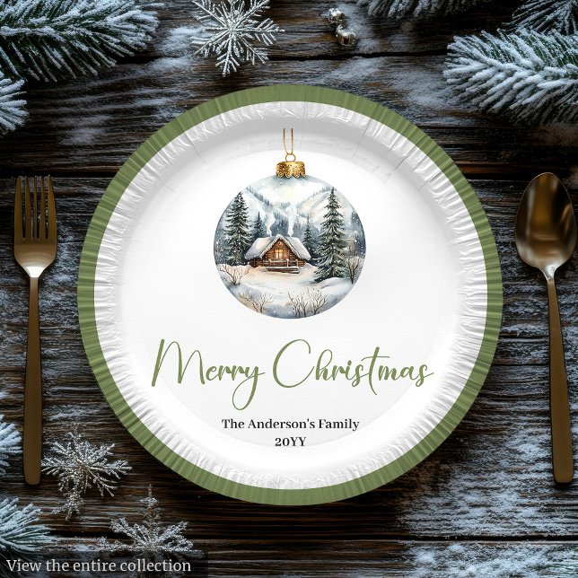Minimalist Bohemian Christmas Scene Earthy Plates Pappteller (Minimalist Bohemian Christmas Scene in Earthy Plate

)