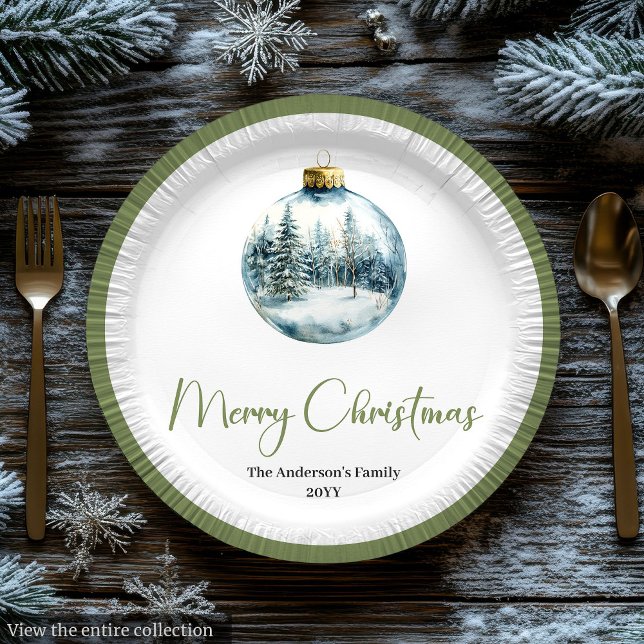 Minimalist Bohemian Christmas Scene Party Plates Pappteller (Minimalist Bohemian Christmas Scene Party Plates)