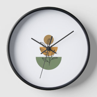 Minimalist Boho Botanical Line Art - Earthy Geomet Uhr