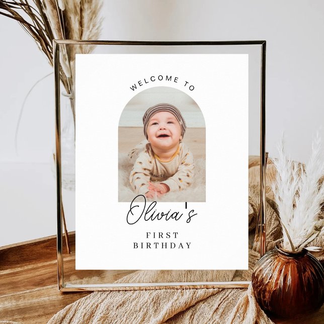 Minimalist Boho Boy Girl ANY AGE Birthday Welcome Poster (Von Creator hochgeladen)