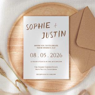 Minimalist Boho Elegante Skript Hochzeit Einladung