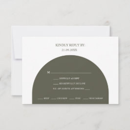 Minimalist Boho Grüne Bogen Menü Auswahl RSVP Kart Karte