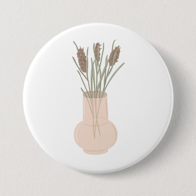 Minimalist Boho Lavender in Glass Vase Button (Vorderseite)