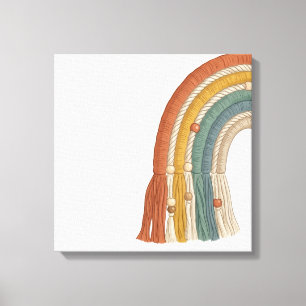 Minimalist Boho Makramee Regenbogen Leinwanddruck