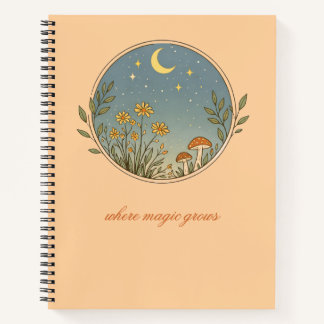 Minimalist Boho Moon Design Notizbuch