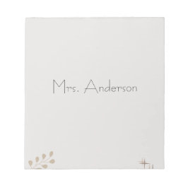 Minimalist Boho Personalized Teacher Notepad Notizblock