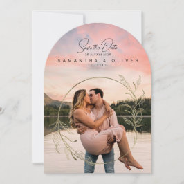 Minimalist Boho Photo Save the Date Einladung