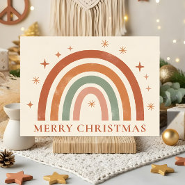 Minimalist Boho Rainbow Christmas Feiertagskarte