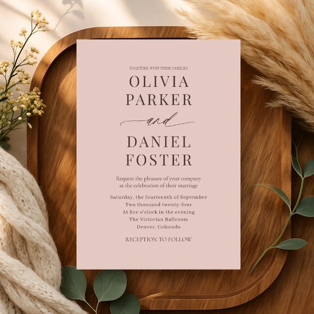 Minimalist Boho Terracotta Wedding Invitation Einladung (Von Creator hochgeladen)